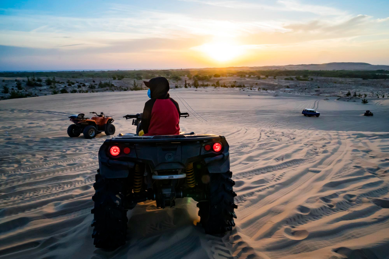 Evening Desert Safari In Golden Sand With QUAD Bike