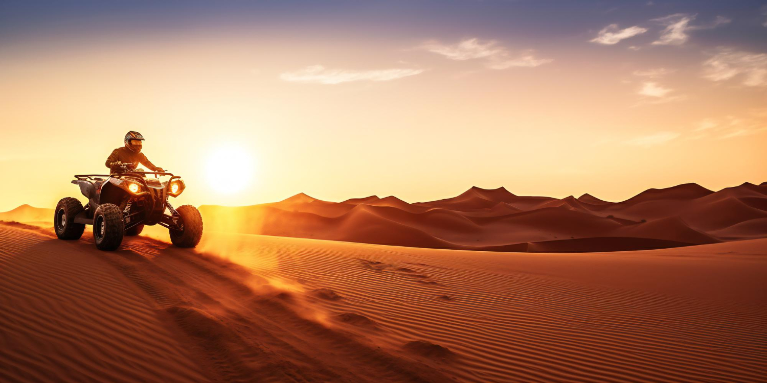 Evening Desert Safari In Red Sand With QUAD Bike